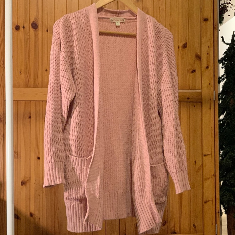 Pink knit cardigan!!